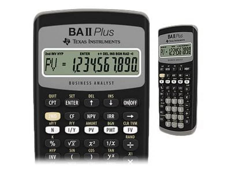 Texas Instrument BAII Plus Financial Calculator, 10-Digit LCD