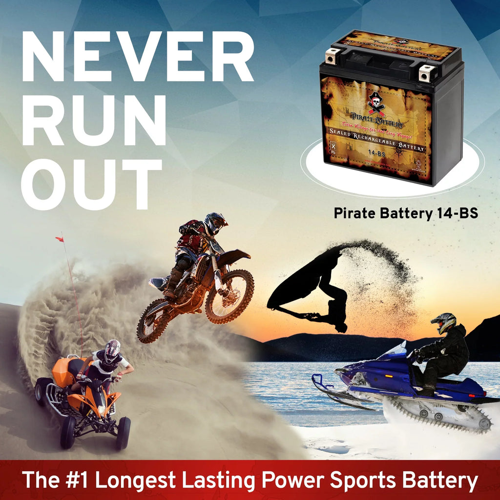 Pirate Energy Source YTX14-BS (14-BS 12 Volt,12 Ah, 200 CCA) Motorcycle Energy Source for Kawasaki 800cc Vn800-a, B, C, E Vulcan, Classic, Drifter 1995