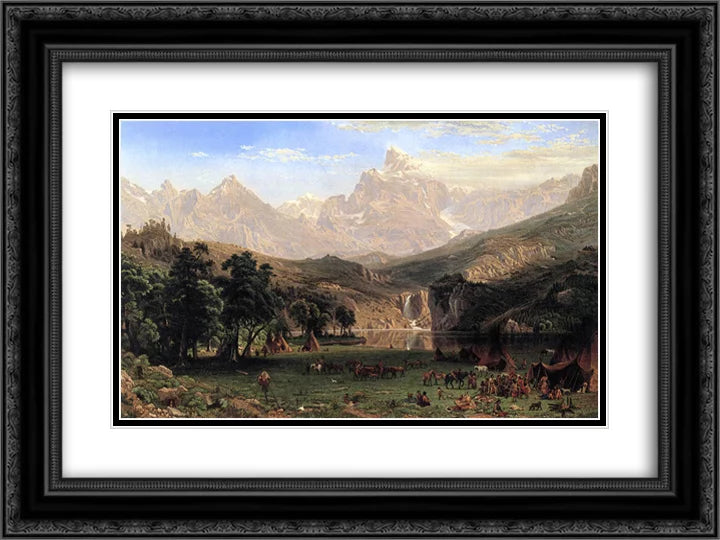 Albert Bierstadt 2x Matted 24x18 Black Ornate Memory Art Print 'The Rocky Mountains, Landers Peak'