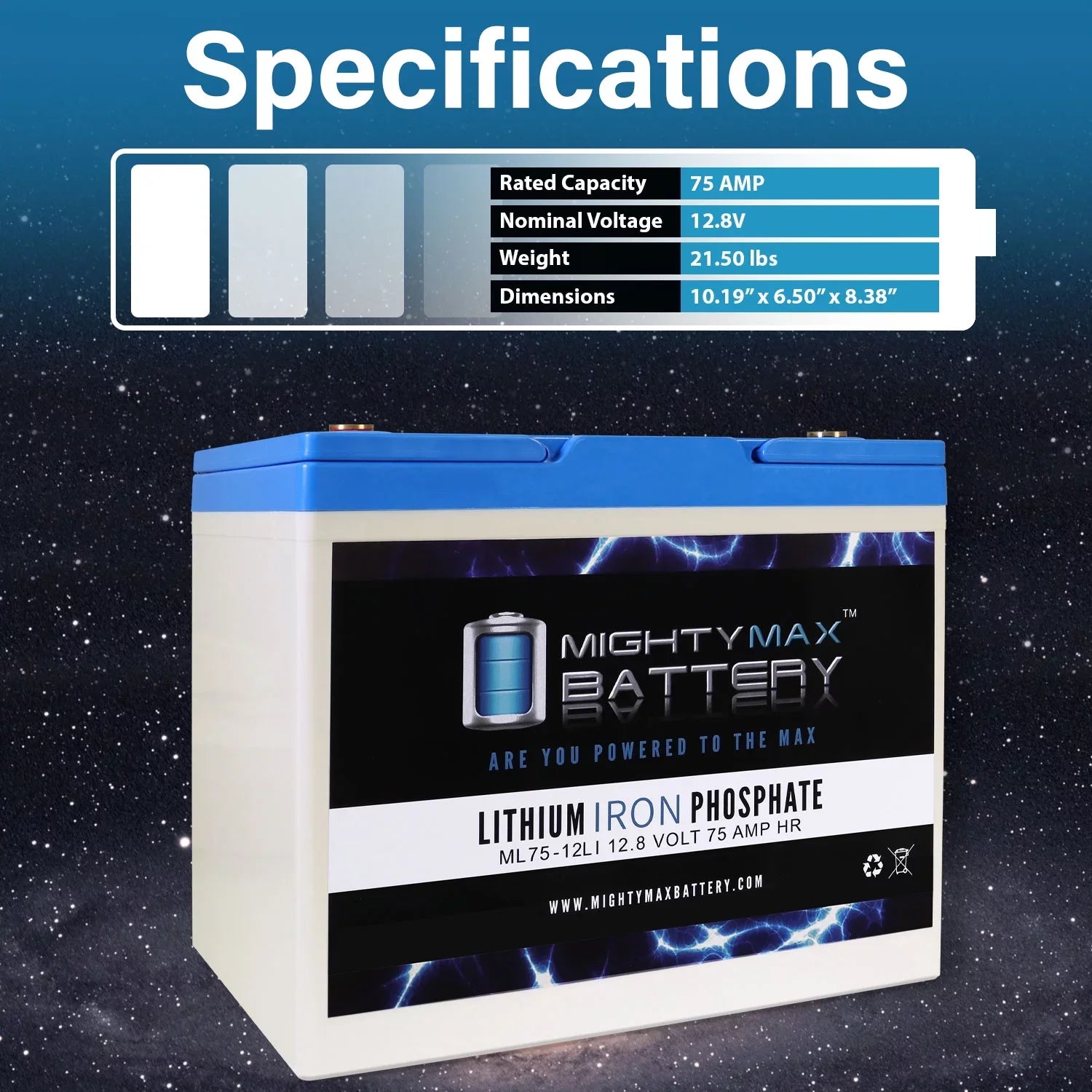 12V 75AH Lithium Cell Replacement for Quantum R-4000