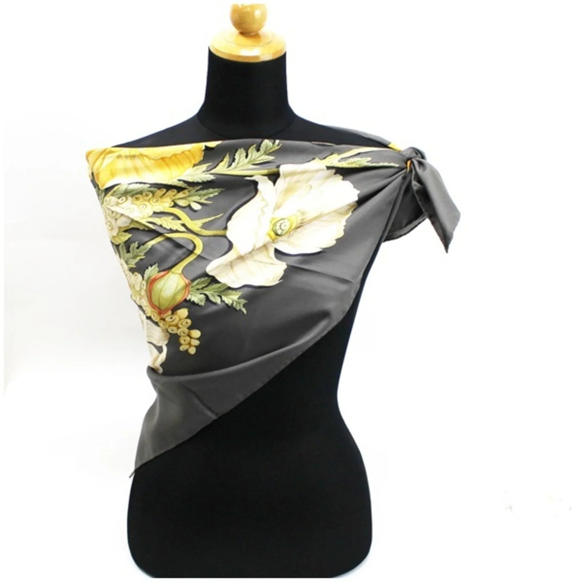 Pre-Owned Salvatore Ferragamo Silk Scarf Muffler Gray SALVATORE FERRAGAMO Women's (Like New)