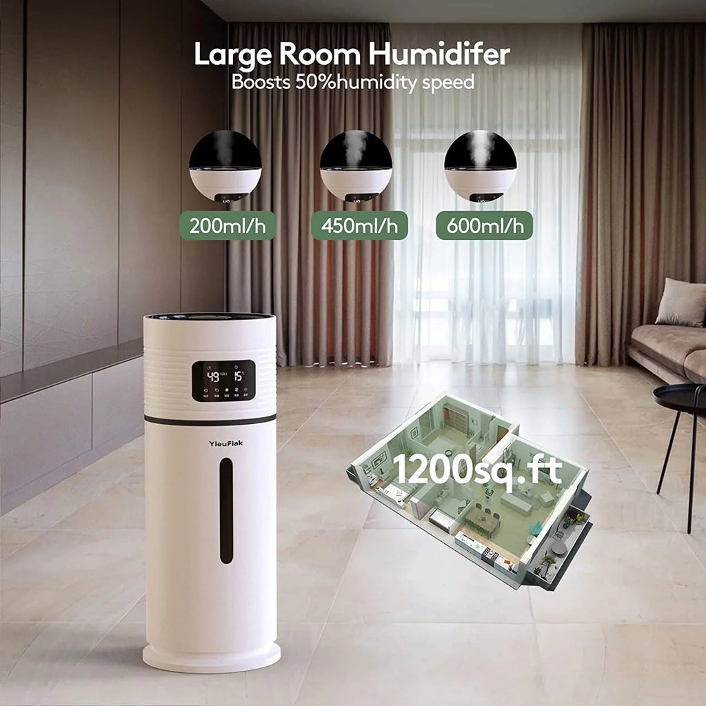 DENEST 4 Gal Commercial Large Humidifiers Style Industrial 360° Humidifier Whole-House
