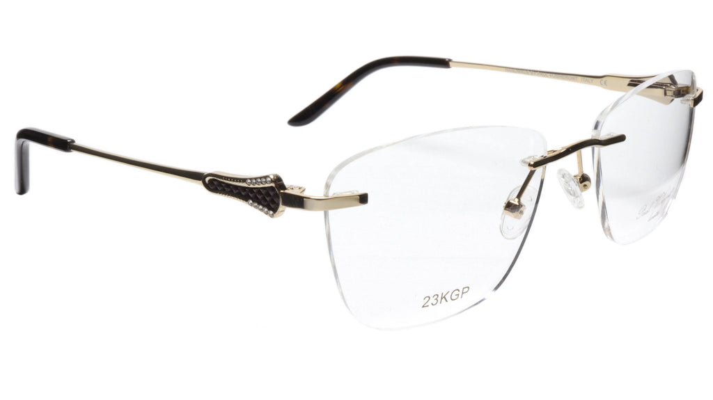 Paul Vosheront Tapered Square Gold & Black Acetate Optical Random Access Memory 52-18-135 37