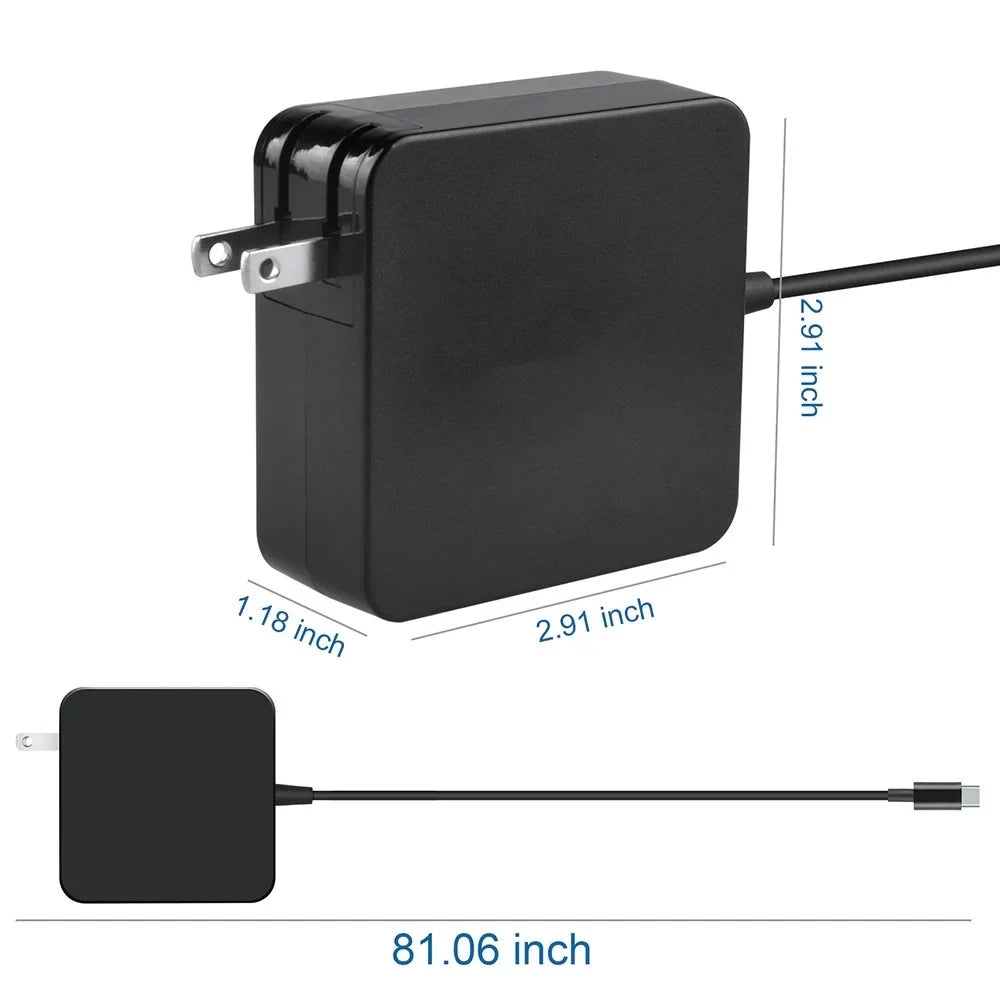 Aprelco Black 65W USB Type-C AC Charger Compatible with HP Chromebook X2 :12-F040DX 12-F014DX 12-F015NR