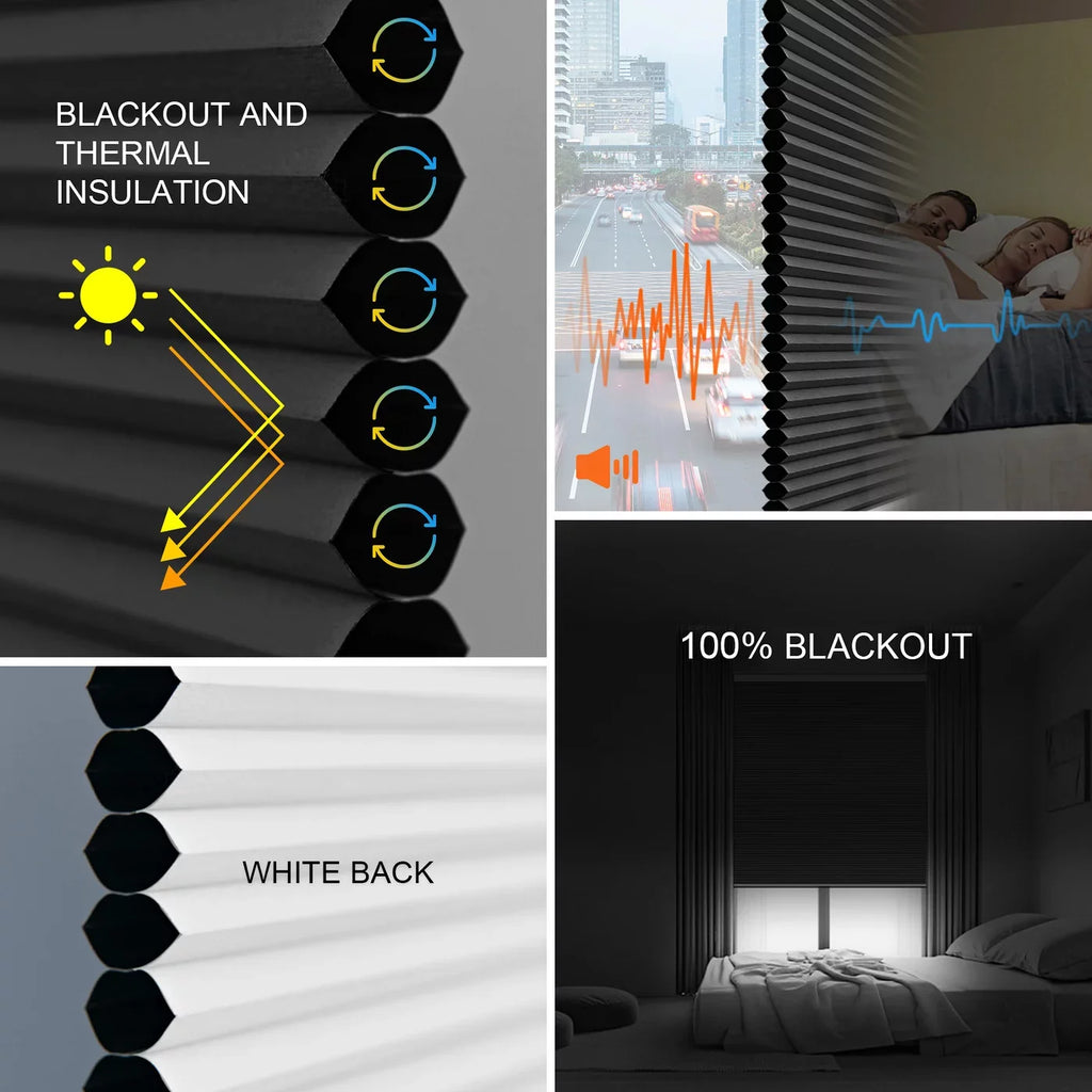 Yoolax Smart Motorized Cellular Shade Remote Control Blackout Automatic Honeycomb Window Blinds(100% Blackout Carbon Grey,54"W x 72"H)