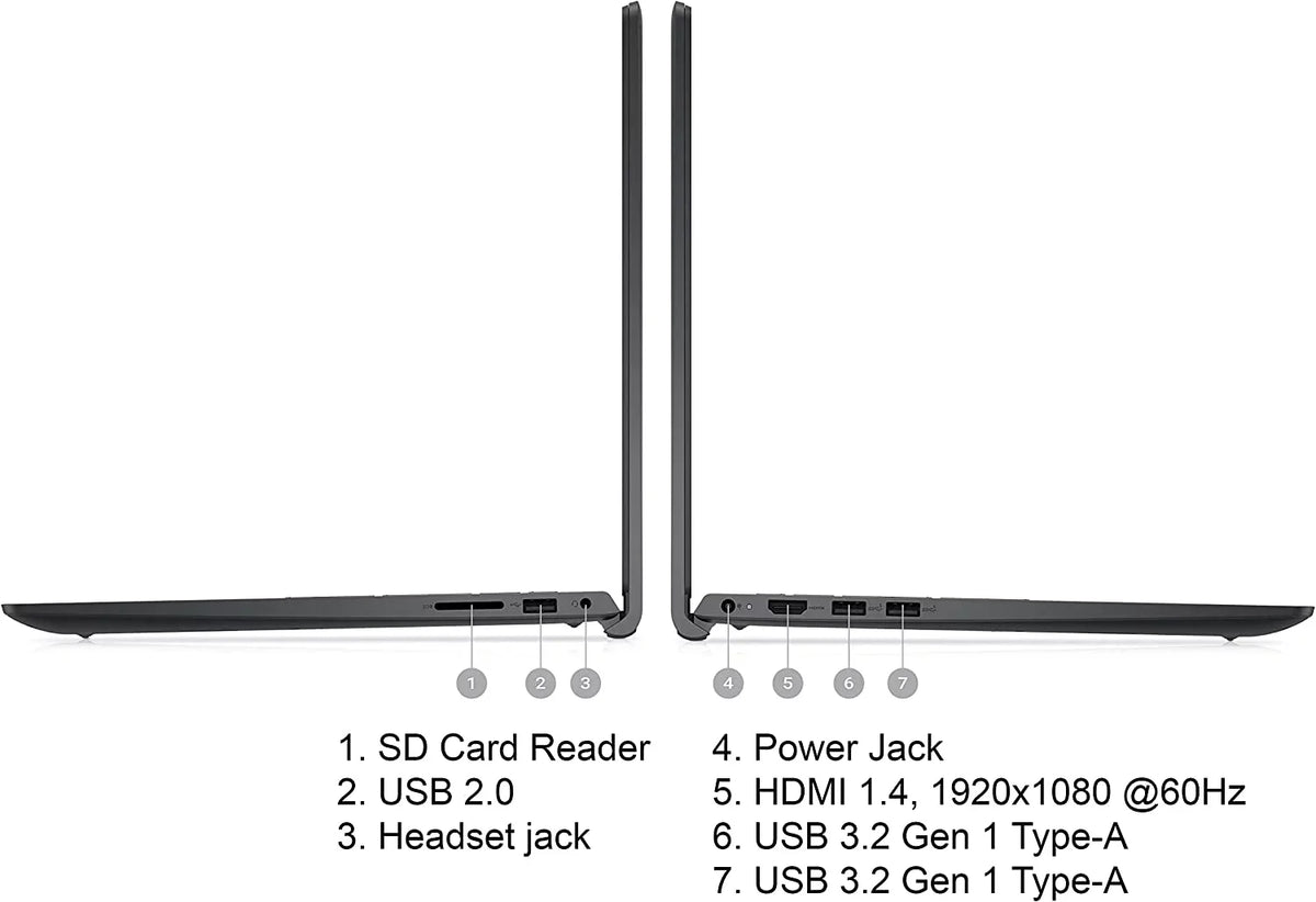 New Inspiron 15 15.6" Full HD Panel , Central Unit i7-1255U, 64GB DDR4 Random Access Memory 1TB Solid State Drive , Iris Xe Graphics,Webcam,HDMI ,Wi-Fi, Bluetooth，Windows 11 Home Black