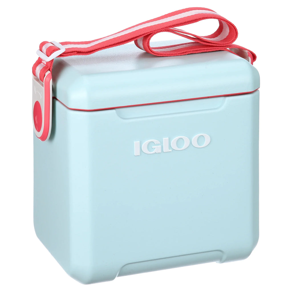 Igloo 11 Qt Tag-a-Long Hard Sided Cooler, Blue Aqua and Red