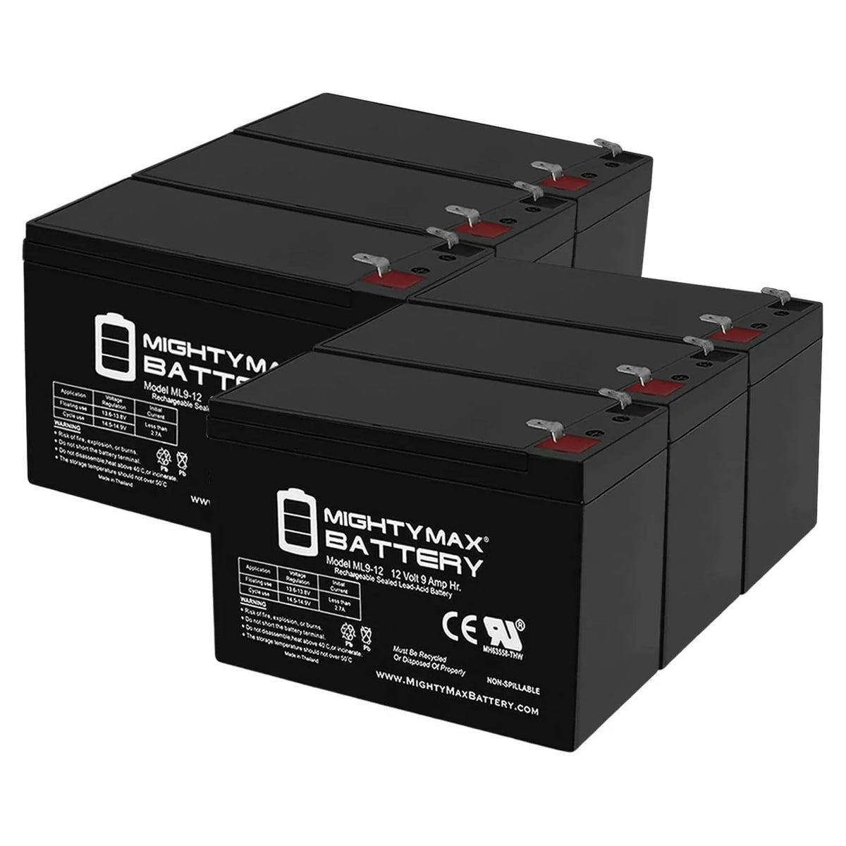 12V 9Ah Cell Replacement for Merida PC 500 Electric Bike - 6 Pack