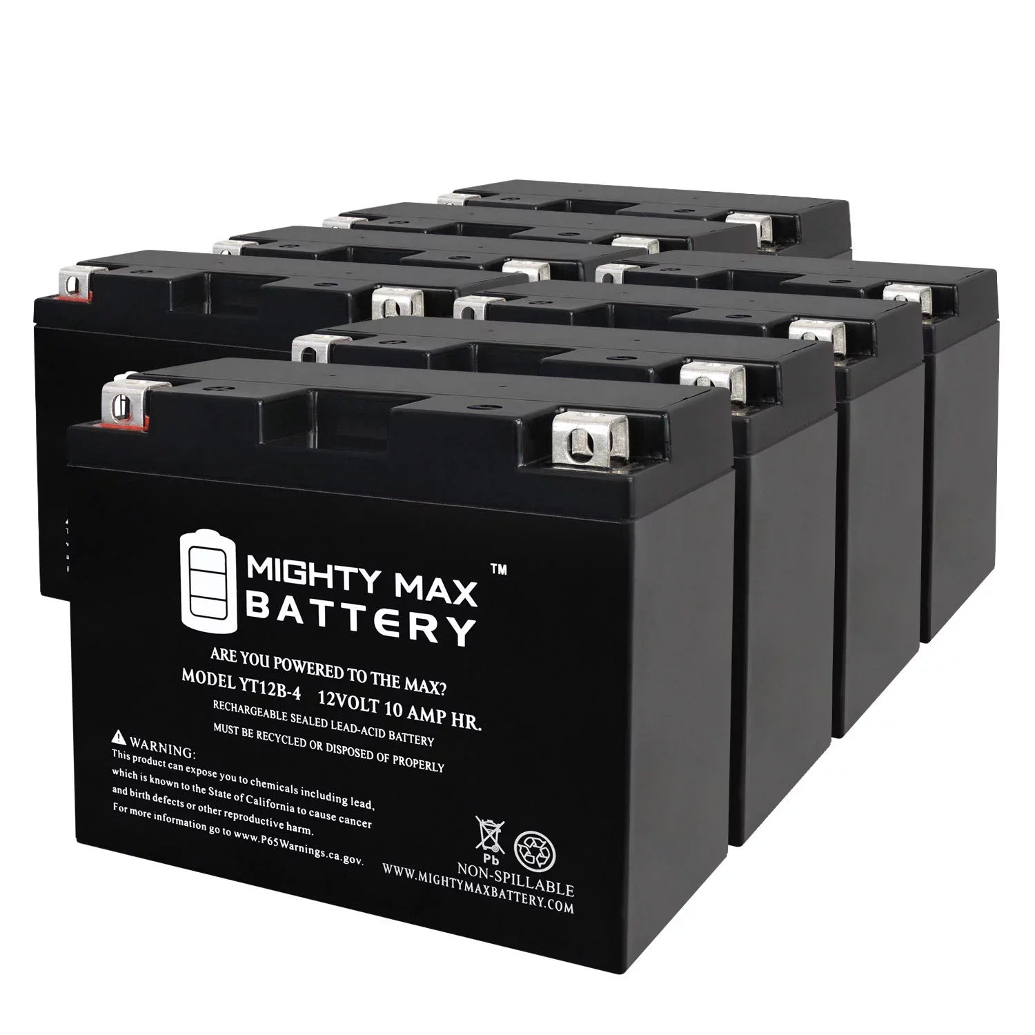 YT12B-4 12V 10Ah Replacement Energy Source compatible with Adventure Power UT12B-4 - 8 Pack