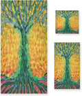 SKYSONIC 3 Pack Towel Abstract Tree for Life Cotton Bath Towel Set (1 Bath Towel, 1 Hand Towel, 1 Washcloth) for Bathroom, Super Soft and Quick Dry Towels