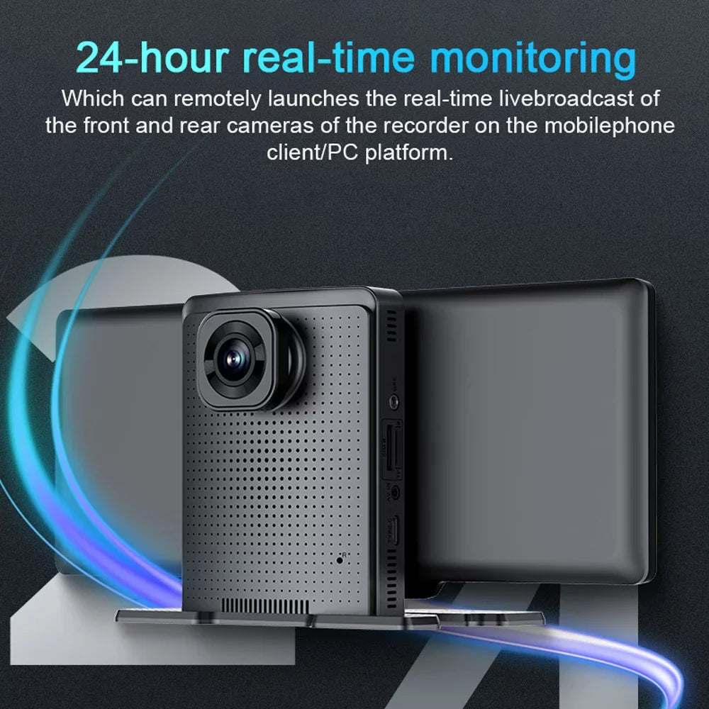 Docooler Multi-language Lens Car Video Recorder Auto Dash Cam Car Recorder Night Viewing 10.26in DVR 170 Degree Wide Angle Car Global Positioning System Navigation Camcorder