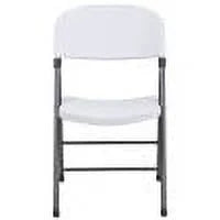 Flash Furniture HERCULES Series 330 lb. Capacity Granite White Plastic Folding Chair with Charcoal Memory