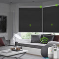 Yoolax Smart Motorized Cellular Shade Remote Control Blackout Automatic Honeycomb Window Blinds(100% Blackout Carbon Grey,54"W x 72"H)