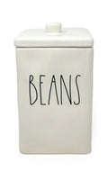 Rae Dunn by Magenta BEANS LL Letter Storage Square Canister with Lid