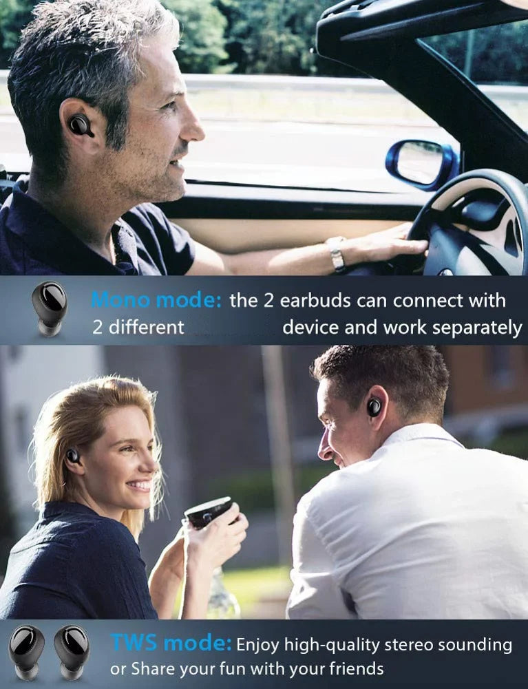Wireless TWS Headphones for Samsung Galaxy A23 5G Phone - Earbuds Earphones True Wireless Stereo Headset Hands-free Mic X6B Compatible With Galaxy A23 5G Model