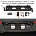 Tomshoo European License Plate Storage Backup Camera, 12 LED Rear View Camera, Car Reversing System, Parking Sensor