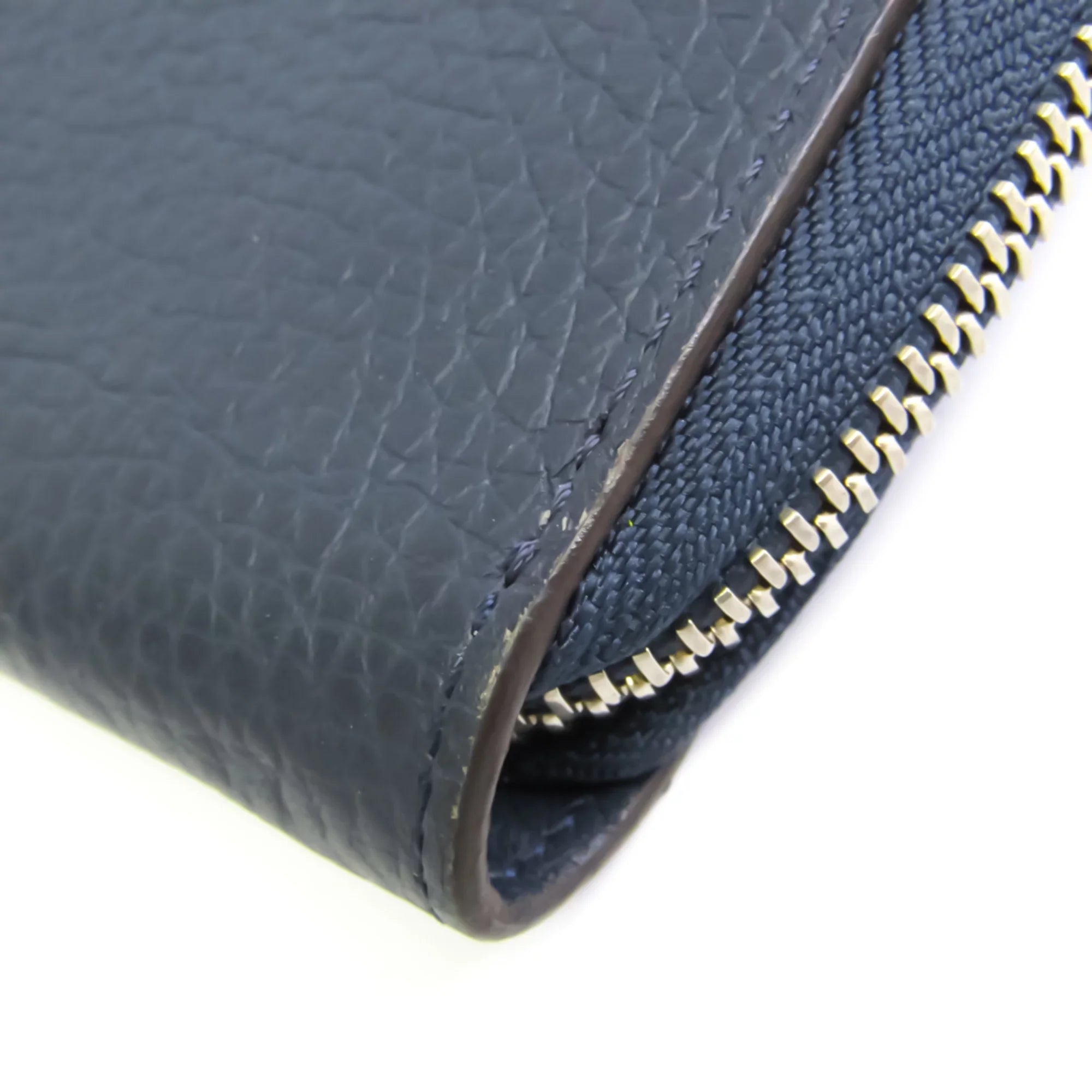 Pre-Owned Louis Vuitton Taurillon Zippy Wallet Vertical M58823 Unisex Taurillon Leather Long Wallet (bi-fold) Navy (Good)