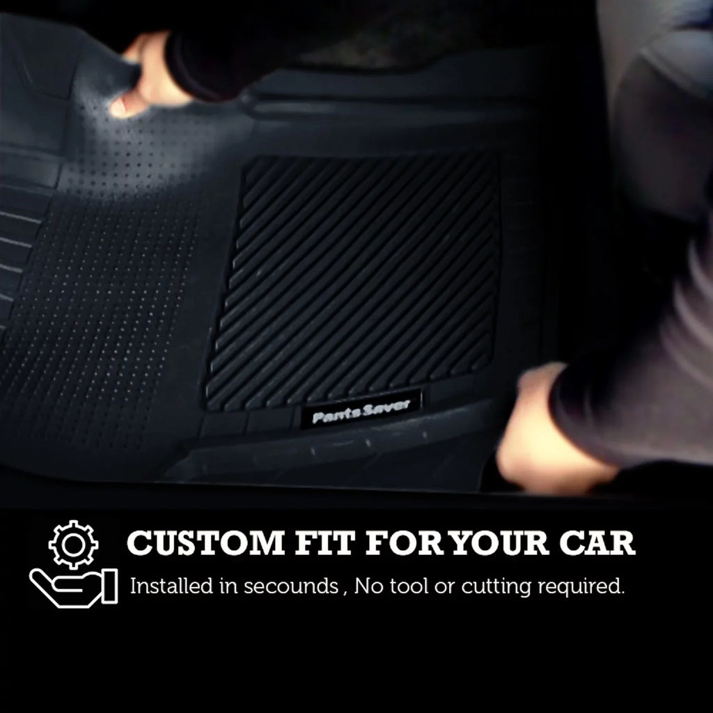 PantsSaver Custom Fit Floor Mats for Genesis G90 2017-2022 All Weather Protection -4 Piece Set (Black)