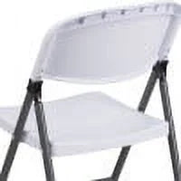 Flash Furniture HERCULES Series 330 lb. Capacity Granite White Plastic Folding Chair with Charcoal Memory