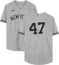 Frankie Montas New York Yankees Previously owned #47 Gray Jersey vs. Los Angeles Angels on August 29, 2022 - Fanatics Authentic Certified