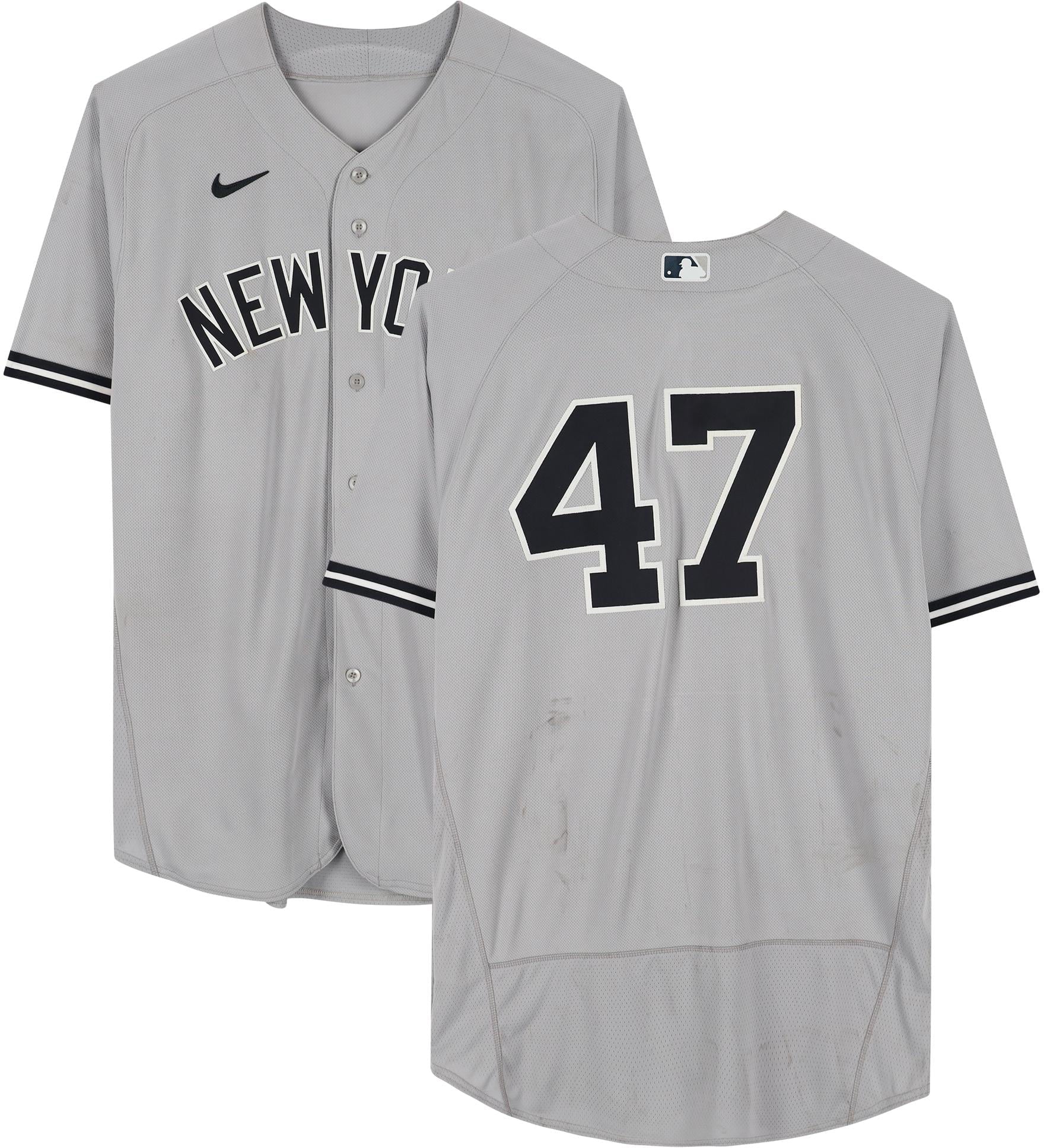 Frankie Montas New York Yankees Previously owned #47 Gray Jersey vs. Los Angeles Angels on August 29, 2022 - Fanatics Authentic Certified
