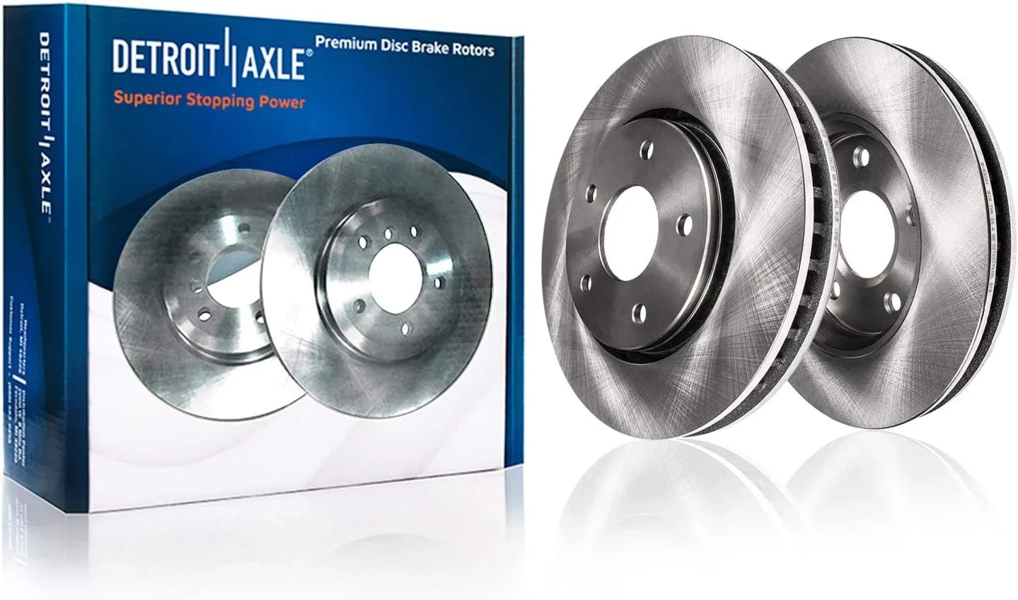 Detroit Axle - 5 Lugs Brake Kit for 08-13 Nissan Rogue 2008 2009 2010 2011 2012 2013 Disc Brake Rotors Random Access Memory Brakes Pads Replacement Front and Rear