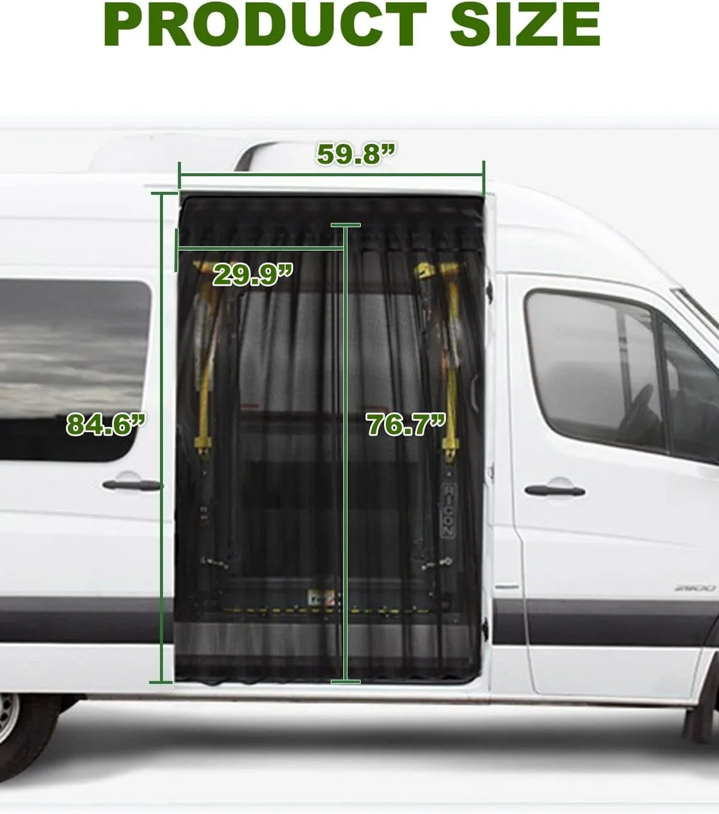 ELITEWILL Side Sliding Door Bug Monitor Suitable for Mercedes Benz Sprinter Van Mid and High Roof, Ford Transit, Promaster, and Other Camping Vehicles (Magnetic Suction)