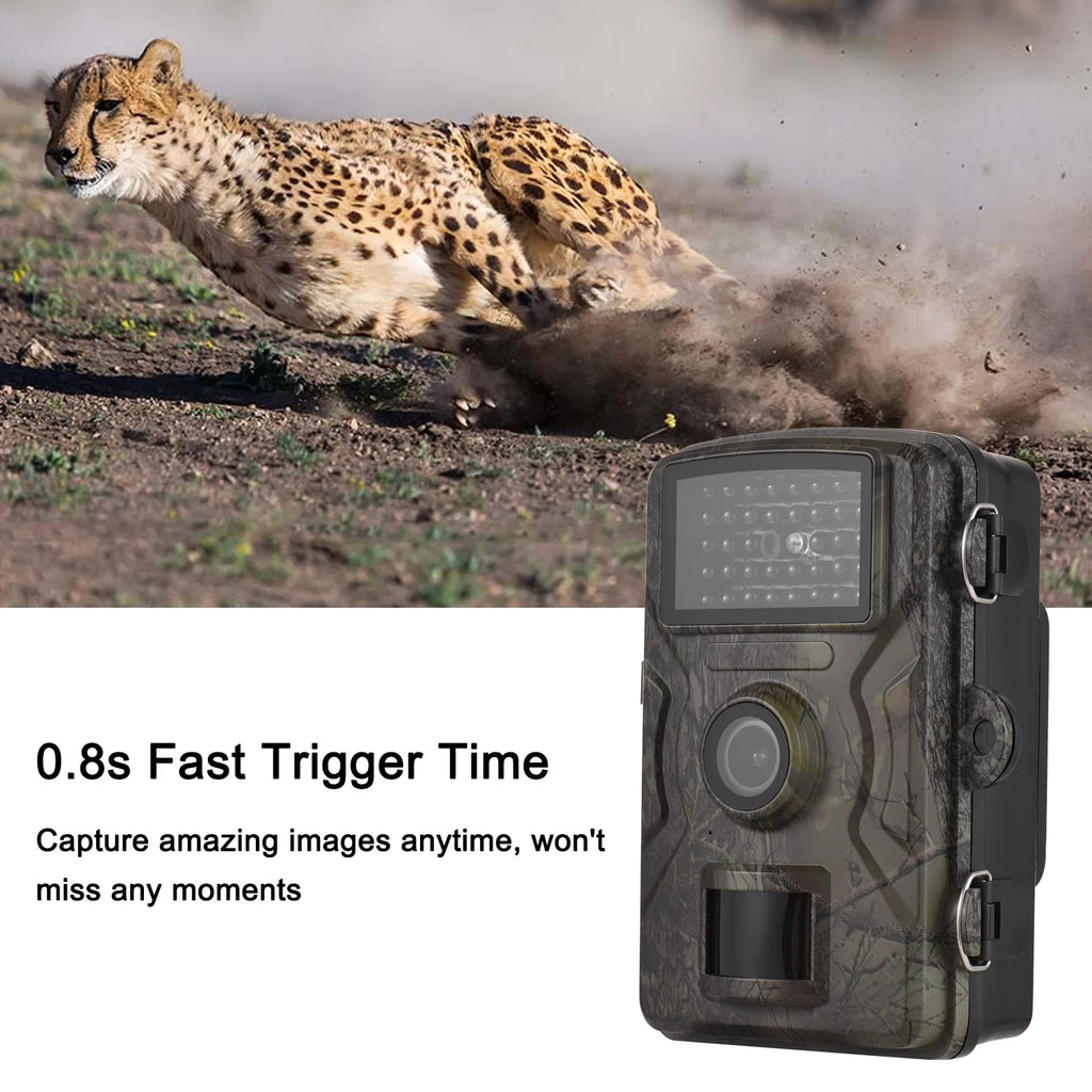 16MP 1080P Wildlife Trail Camera with 2.0 Inch TFT Color Panel - Features 0.8s Trigger Time, Infrared Night Vision, Motion Activation, and IP66 Waterproof Rating