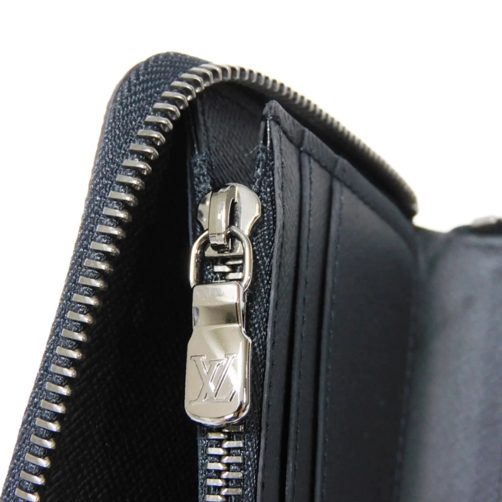 Pre-Owned LOUIS VUITTON Long Wallet Zippy Vertical LV Logo Round Zipper Random Access Memory Eclipse Noir M62295 Men's Billfold (Good)