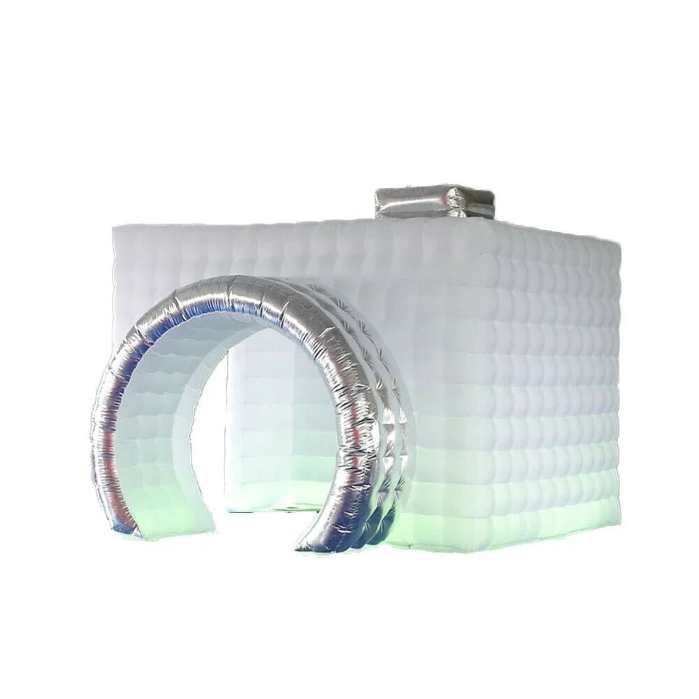 TOOL1SHOoo 2.5M White Inflatable Photo Booth Air Tent&Blower Portable Photobooth+ LED Light