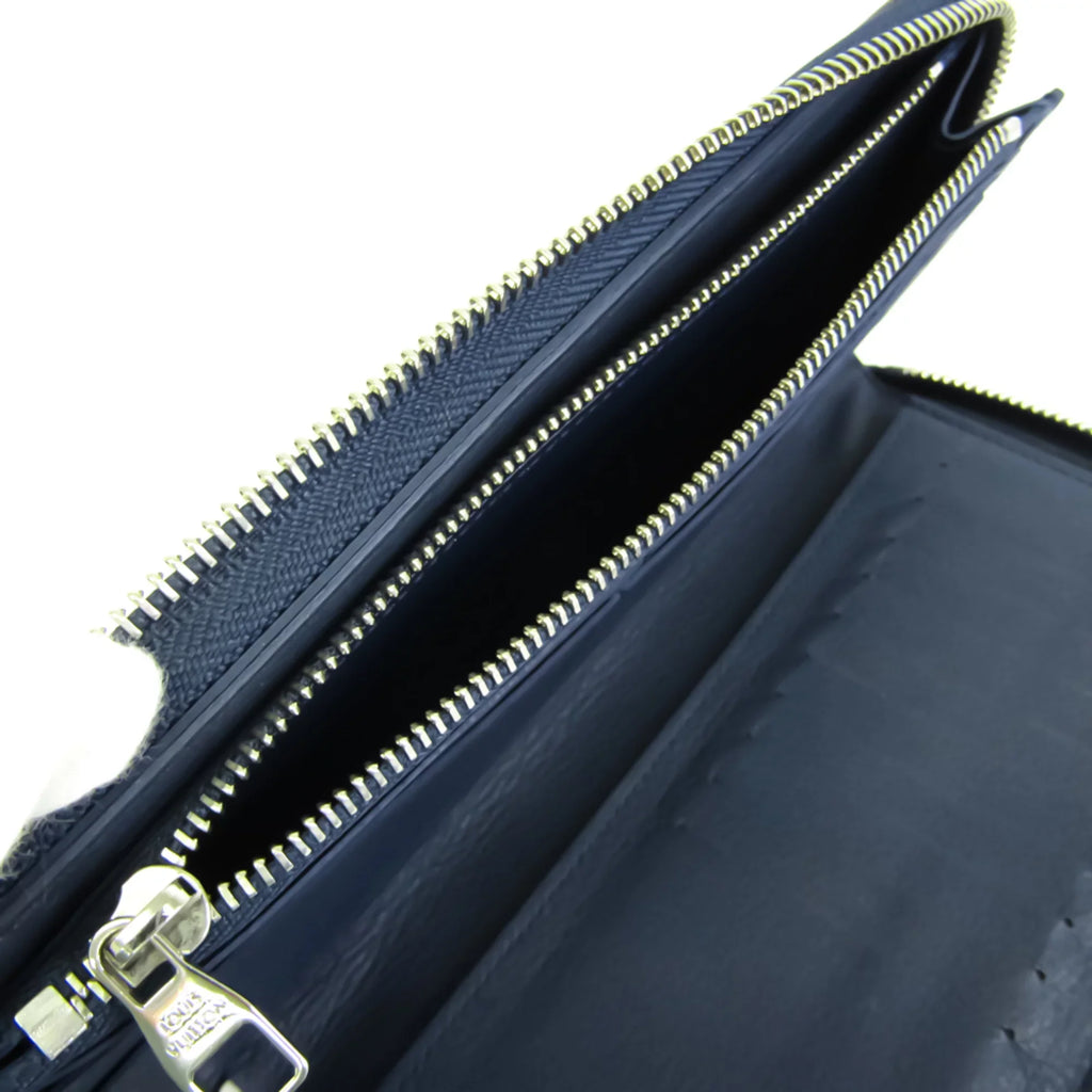 Pre-Owned Louis Vuitton Taurillon Zippy Wallet Vertical M58823 Unisex Taurillon Leather Long Wallet (bi-fold) Navy (Good)