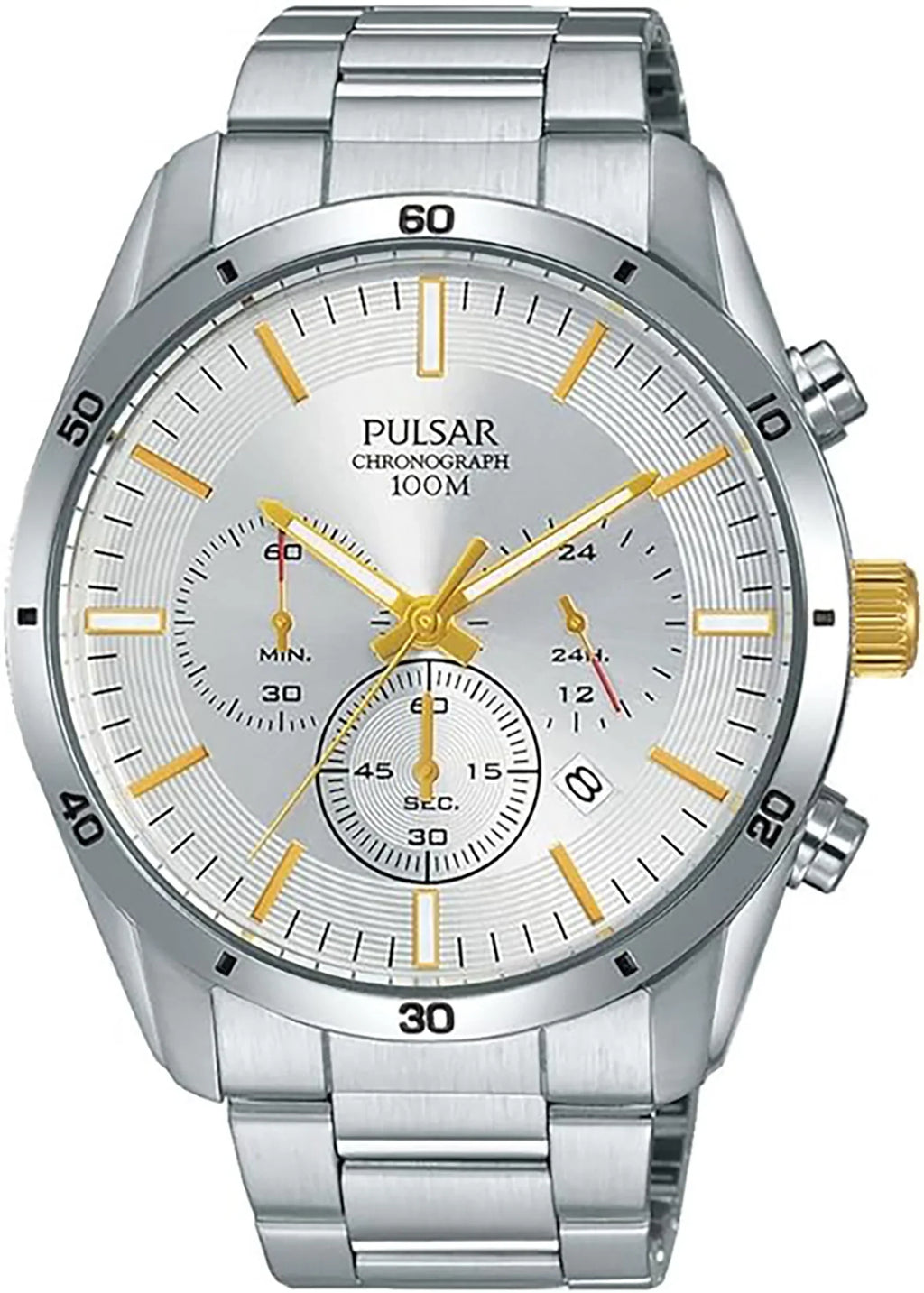 PT3841,Men's Chronograph,Stainless Steel case,bracelet,100m WR