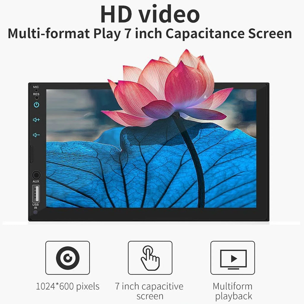 Double 2Din 7" Car Stereo Android/Apple Carplay Radio Touch Panel Player + 12LED Camera