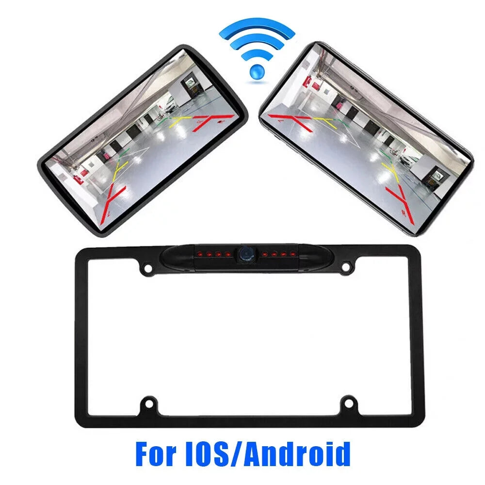 JahyElec HD Color CMOS Car License Plate Memory Mount Rear View Backup Camera 8 IR LED