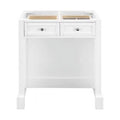 James Martin Furniture 30 in. De Soto Makeup Countertop Unit with 3 CM Grey Expo Quartz Top, Bright White