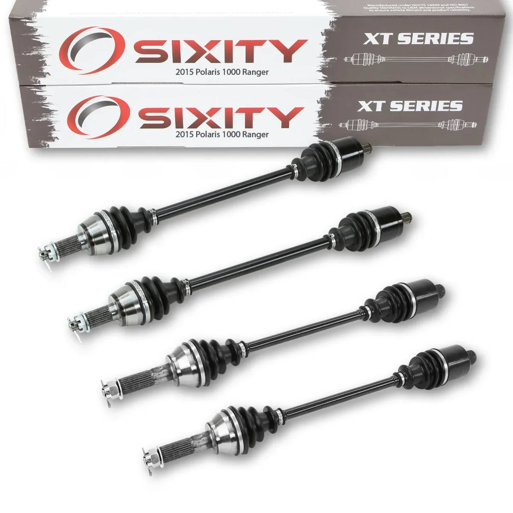 4 pc Sixity XT Front Rear Left Right Axle compatible with Polaris Ranger 1000 2015 - R15RTAD1AA EA DIESEL 4X4