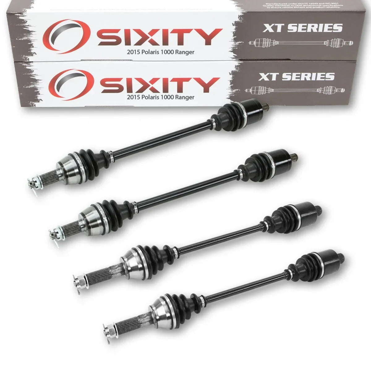 4 pc Sixity XT Front Rear Left Right Axle compatible with Polaris Ranger 1000 2015 - R15RTAD1AA EA DIESEL 4X4