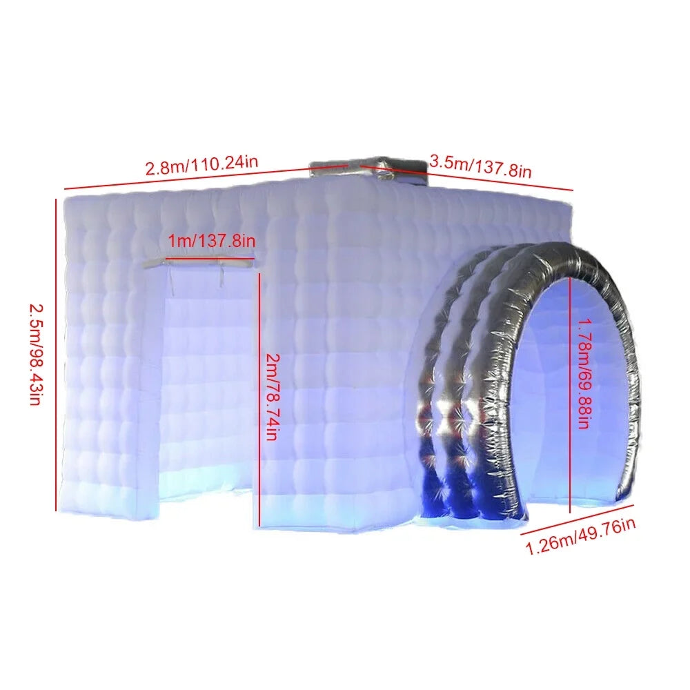 TOOL1SHOoo 2.5M White Inflatable Photo Booth Air Tent&Blower Portable Photobooth+ LED Light