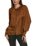 Storage Brook womens Isla Blouse, S, Brown