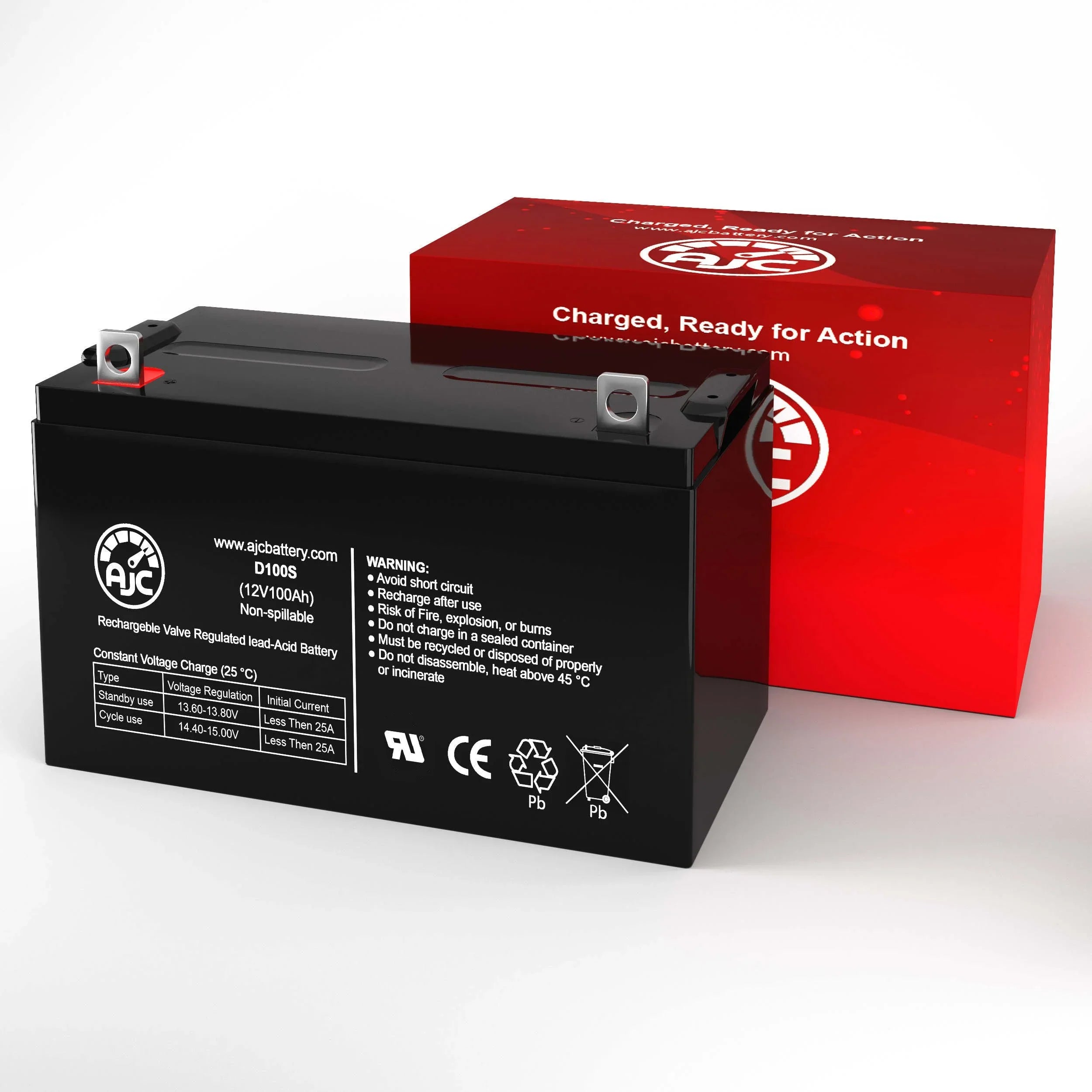 Yakea R200 12V 100Ah Solar Energy Source - This Is an AJC Brand Replacement