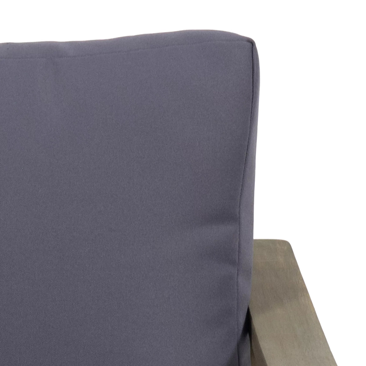 GDF Studio Johnlucas Outdoor Acacia Wood 4 Seater Chat Set with Cushions, Gray and Dark Gray