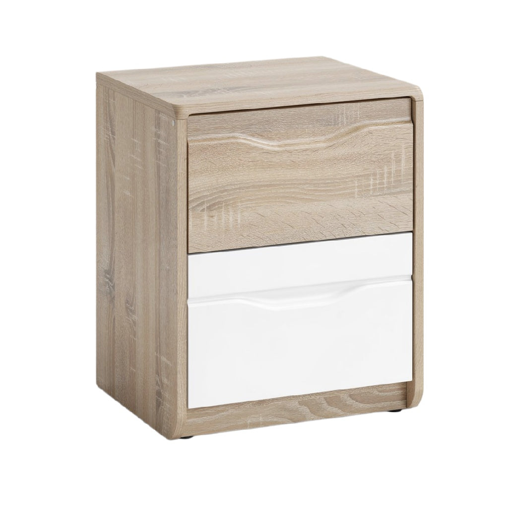Modern Minimalist Nightstand with Wood Finish and Drawer Storage