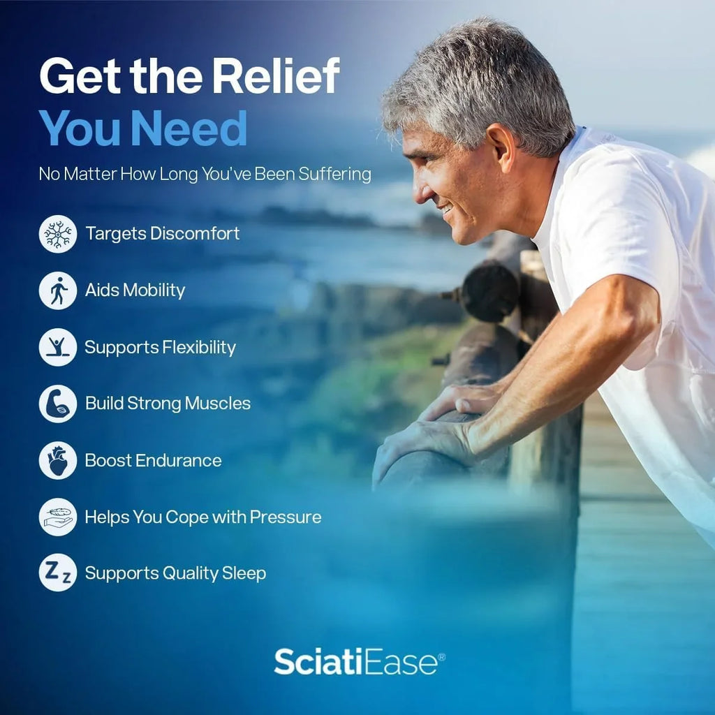 SciatiEase Sciatic Nerve Health Support - Supplement with AlphaPalm, Pea, Vitamin B Complex, Alpha Lipoic Acid 300mg - 120 Capsules - Nerve Support Formula