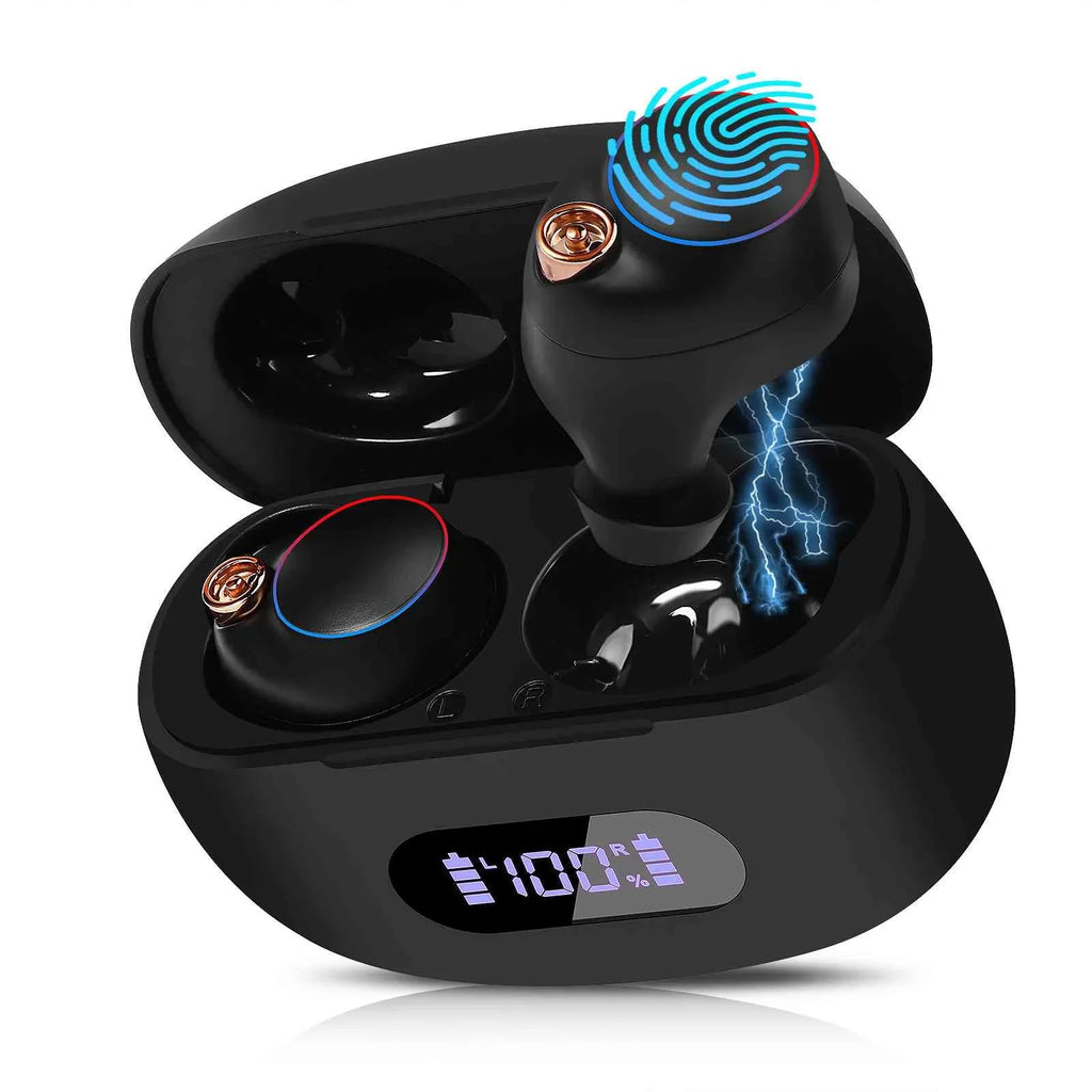 UrbanX True Wireless Bluetooth Earbuds + Charging Case, Black, Connect, IPX5 Water Resistance, Bluetooth 5.2 Connection, Balanced, Bass Boost Compatible with Lenovo Tab M10 Gen 3