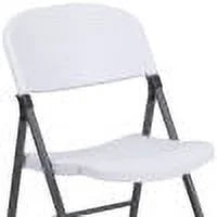 Flash Furniture HERCULES Series 330 lb. Capacity Granite White Plastic Folding Chair with Charcoal Memory