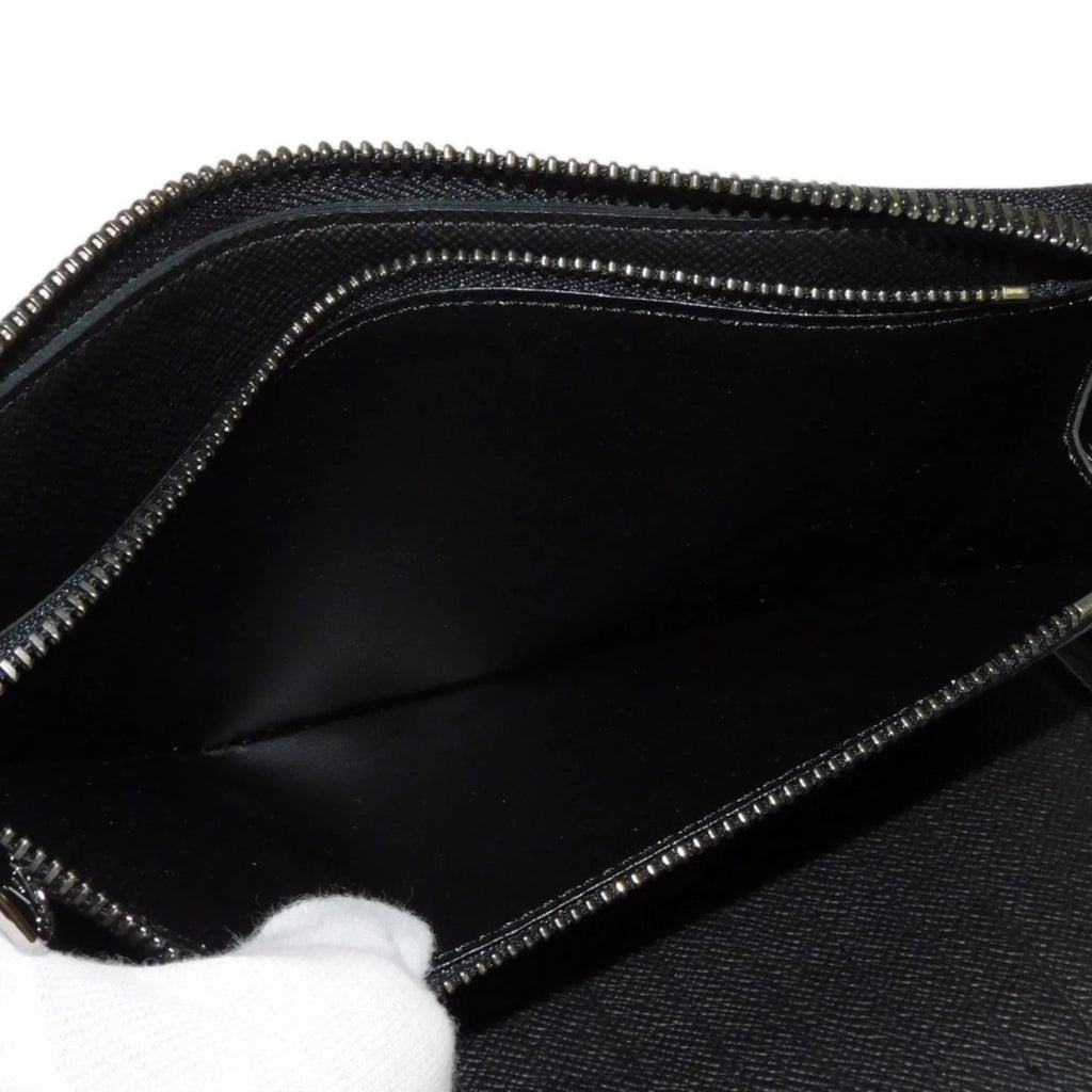 Pre-Owned LOUIS VUITTON Long Wallet Zippy Vertical LV Logo Round Zipper Random Access Memory Eclipse Noir M62295 Men's Billfold (Good)