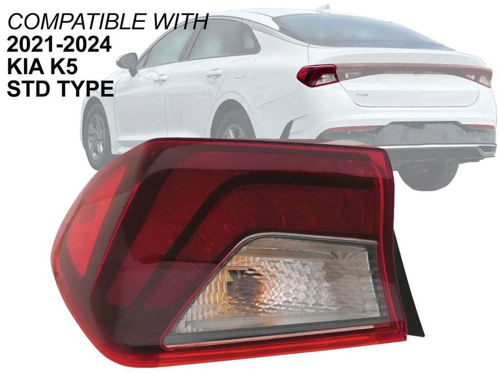 APA Replacement Tail Light Rear Lamp for 2021 2022 2023 2024 K5 STD Type with Light Bulbs Included Outer Driver Left Side 92401L3000 KI2804162