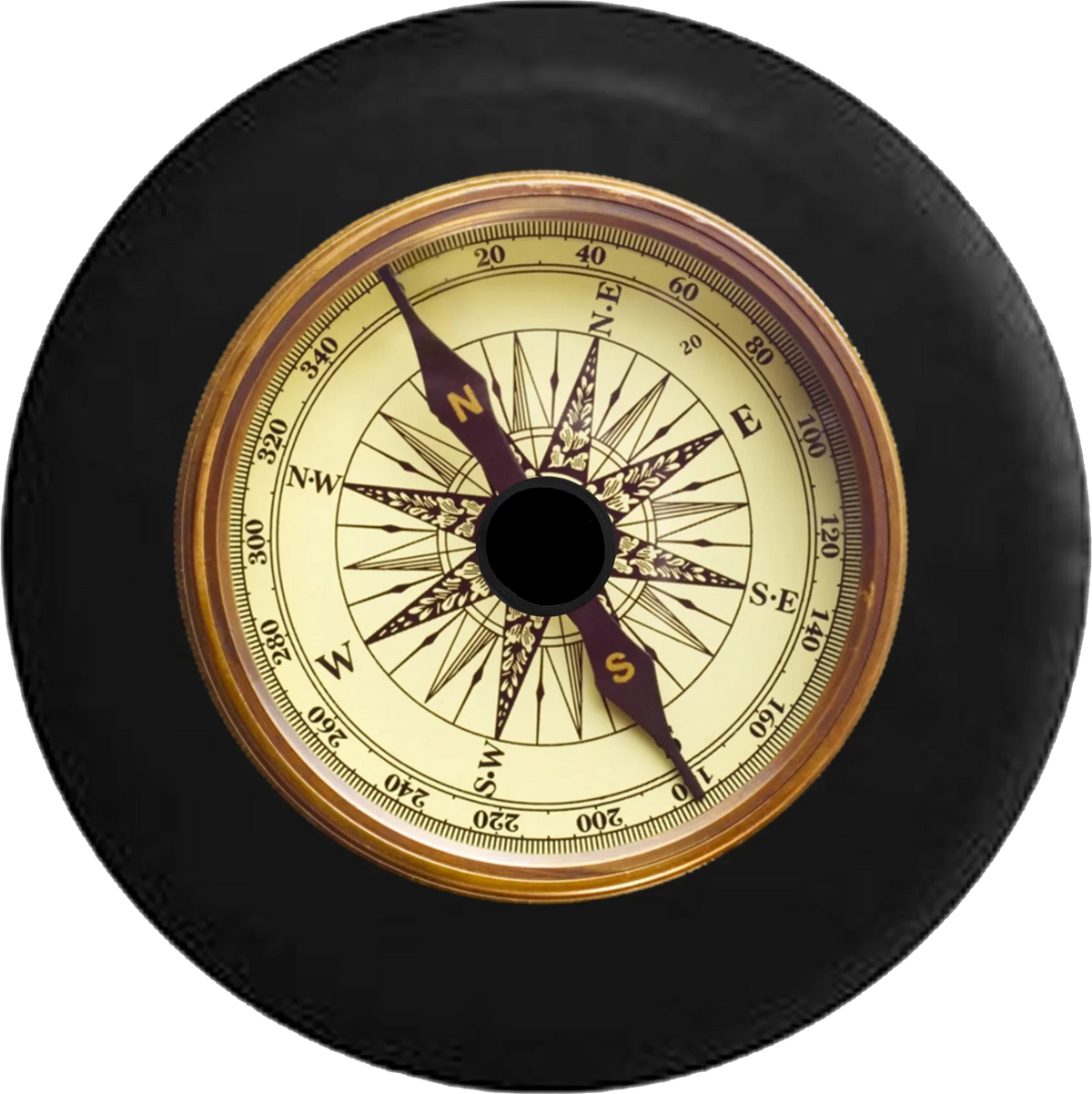 2018 2019 Wrangler JL Backup Camera Nautical Compass Sea Mariner Sailing Spare Tire Cover for Jeep RV 33 Inch