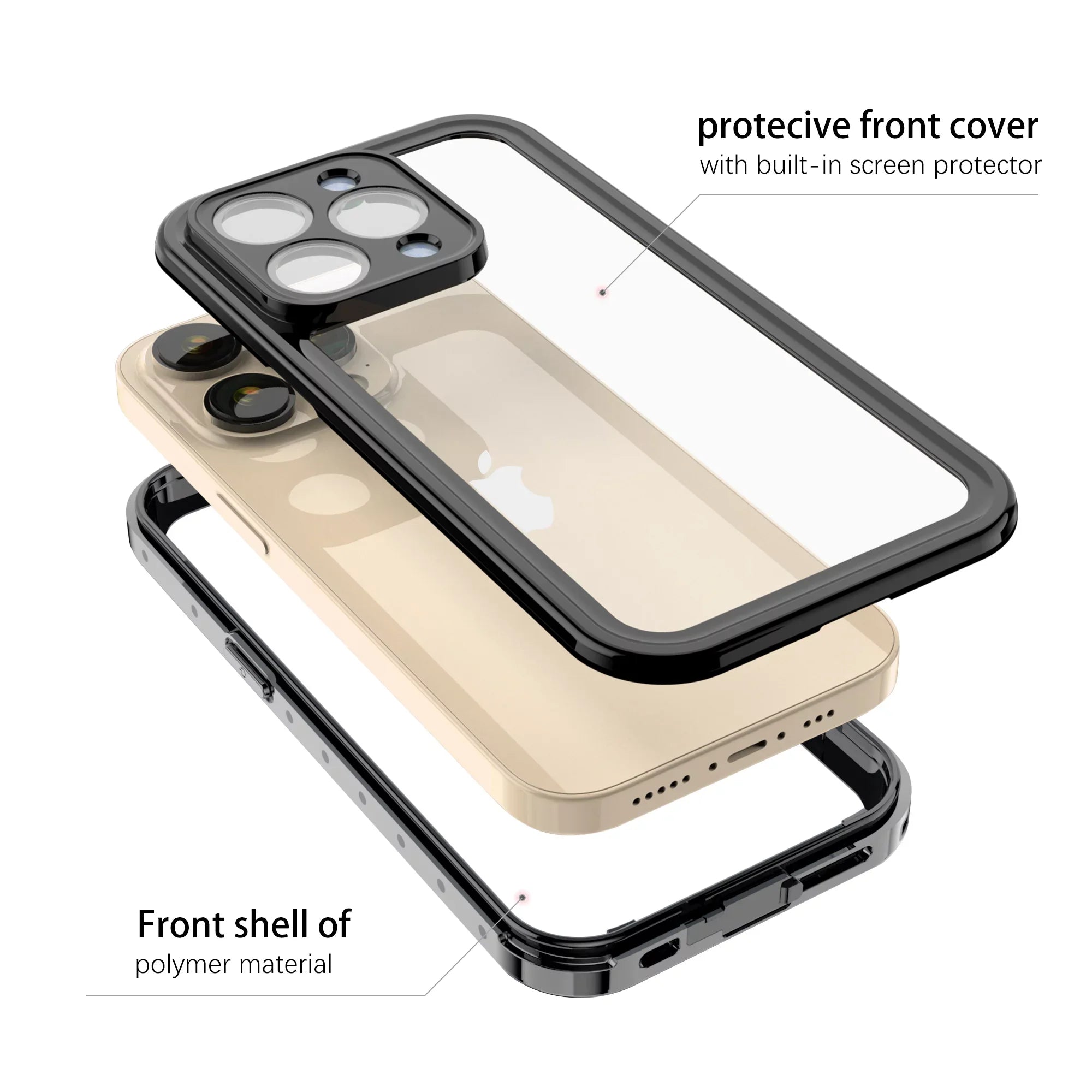 SaniMore for iPhone 14 Pro Max 6.7" 2022 Case with Built-in Display Protector Dustproof Strong Drop Resistant Full Body Protective Waterproof Cover for iPhone 14 Por Max 6.7 2022, Clear