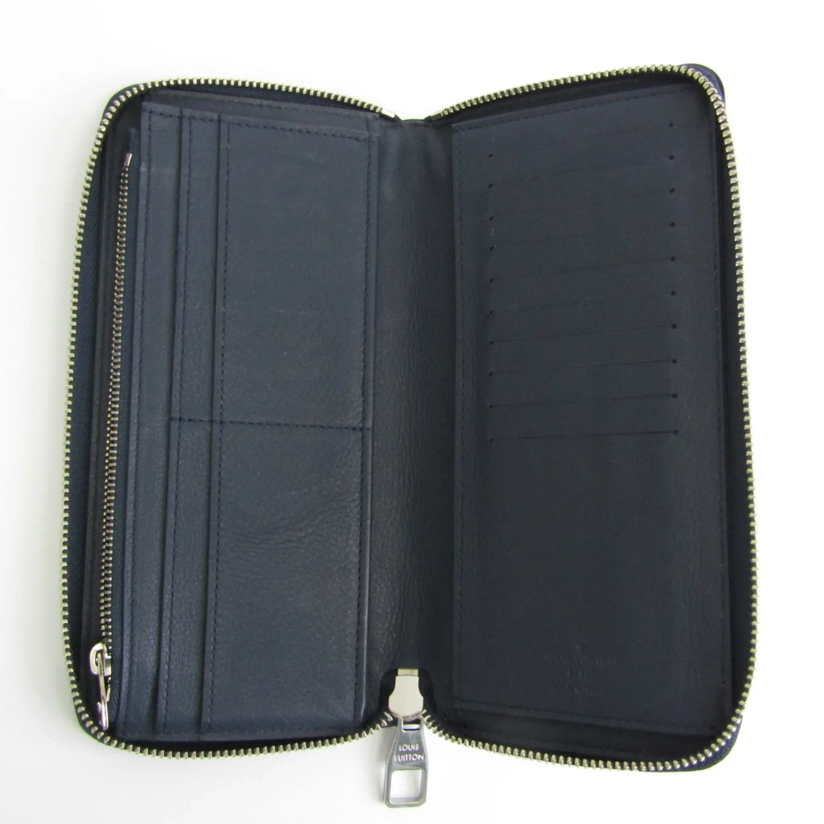 Pre-Owned Louis Vuitton Taurillon Zippy Wallet Vertical M58823 Unisex Taurillon Leather Long Wallet (bi-fold) Navy (Good)